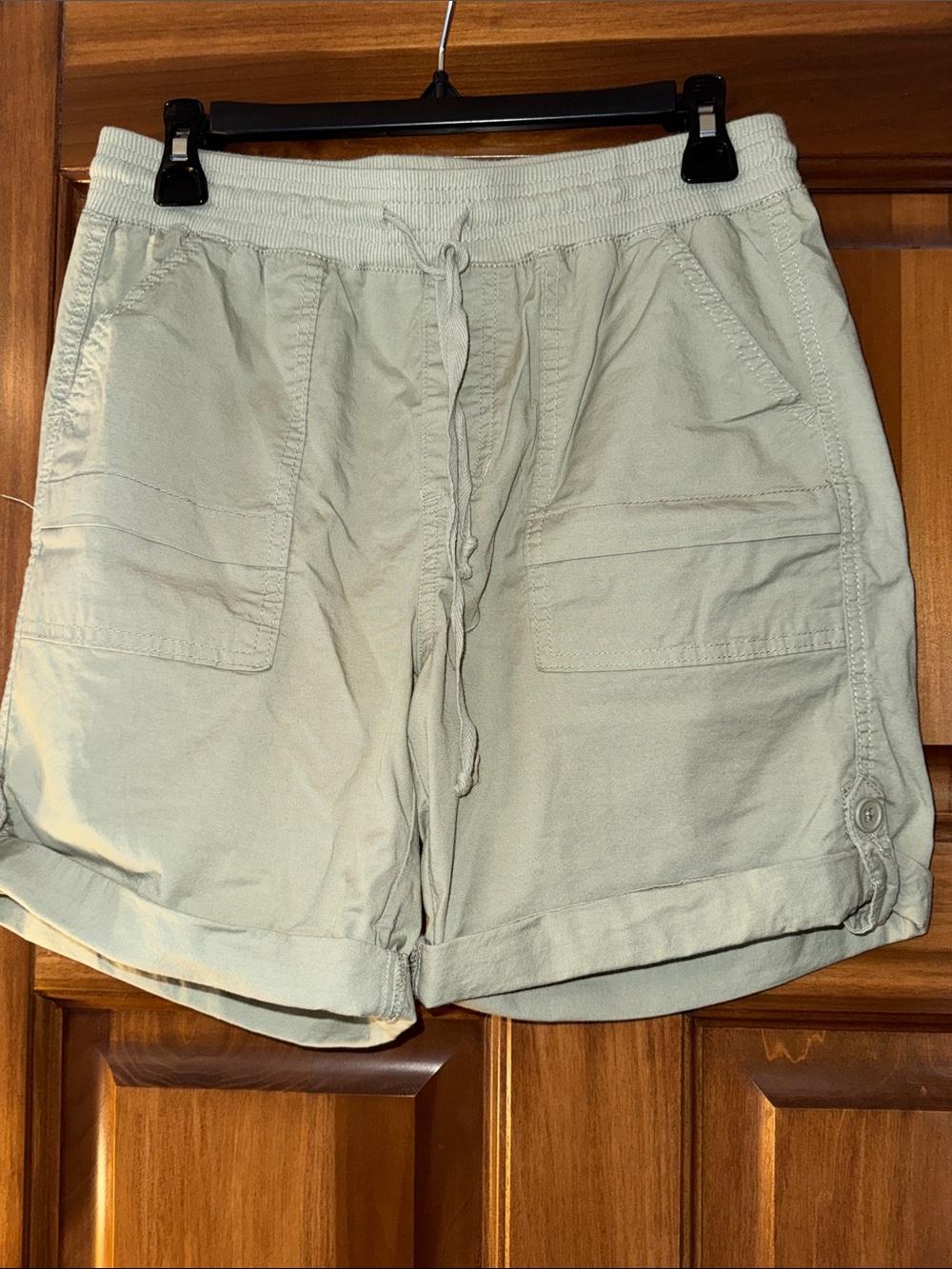 Casual Women's Cargo Drawstring Shorts in Light Beige
